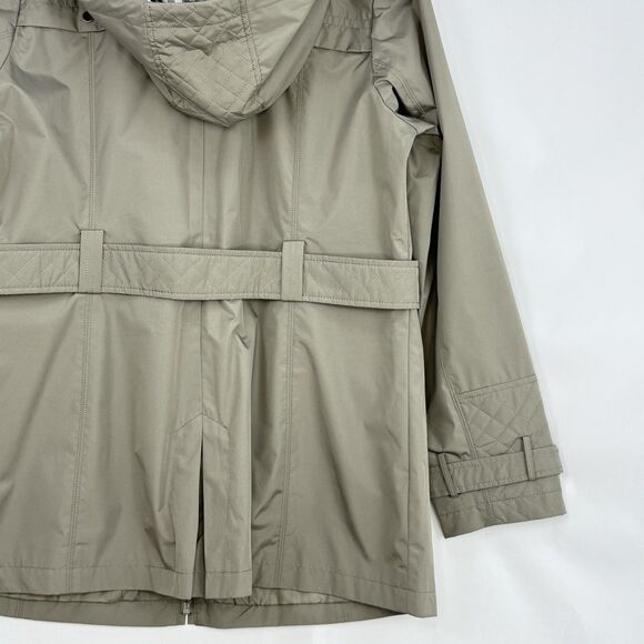 Liz Claiborne NY Green Lined Rain Windbreaker Coat Hooded Coat Womens Size M - Picture 14 of 16